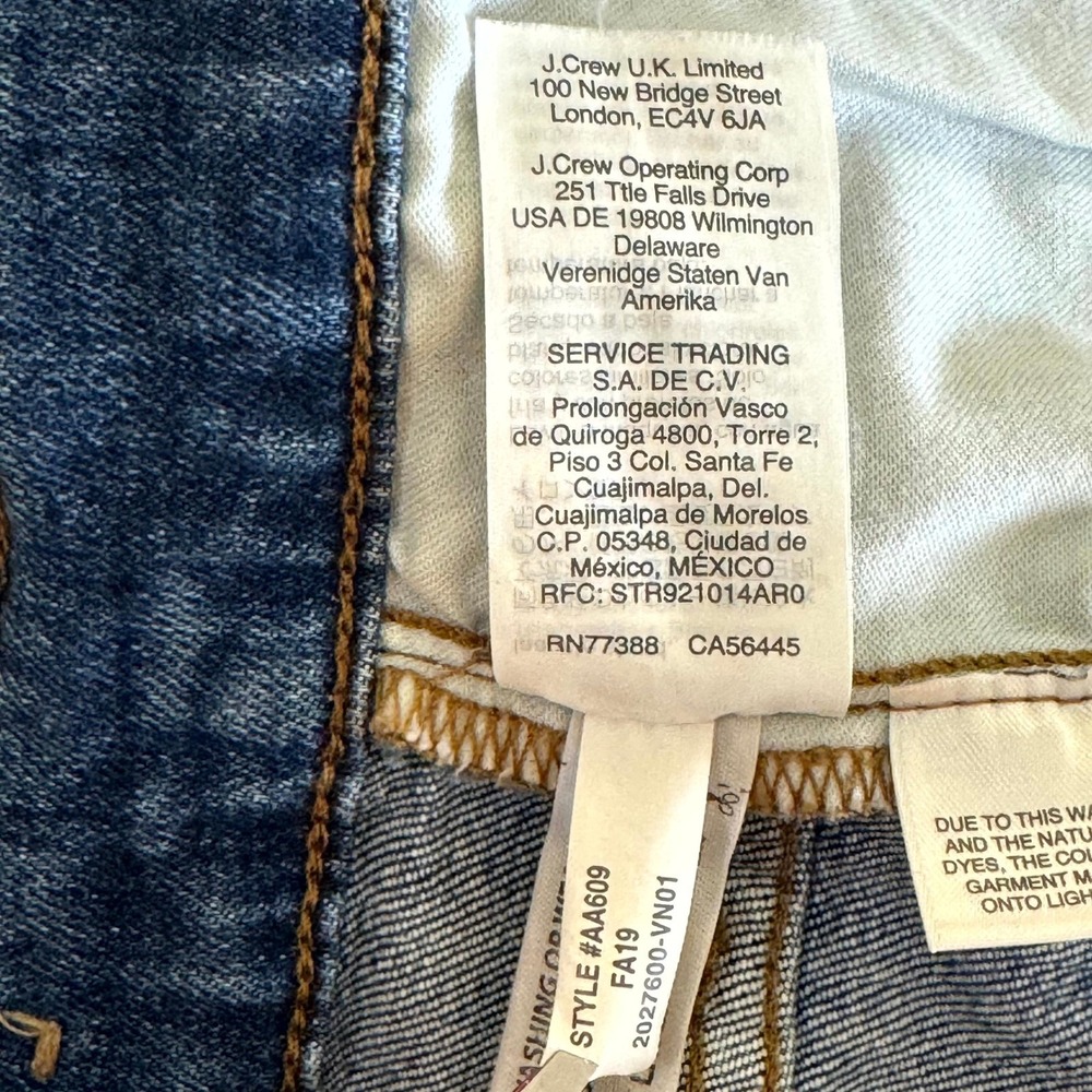 Madewell High Rise Slim Crop Boyjean Jeans Womens 30 Distressed Stretch Denim - Picture 9 of 10